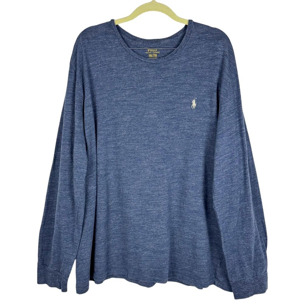Polo Ralph Lauren Blue Jersey Cotton Long Sleeve Crew Neck Top SZ XXL Casual